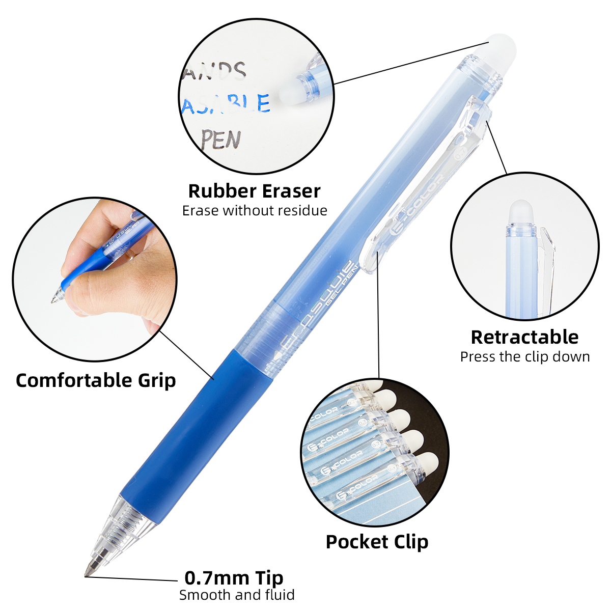 12 szt./zestaw, długopisy z me – Retractable Eraser Pen Click recenzja i cena