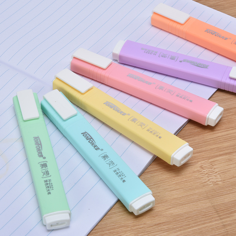 6 sztuk/zestaw płaski kształt  – Pastel Highlighter Set Double Ended recenzja i cena